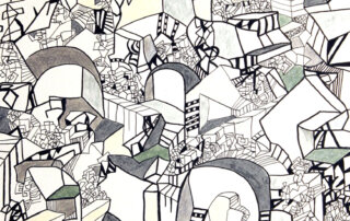 Anja Kaufhold, "Ohne Titel", 2019, Bunt- und Tuschestift auf Papier, 40 x 30 cm
