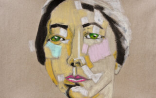 Alexandra Weidmann, Portrait Marie Goslich, 2010, Acryl, Kohle, Ölpastell auf Papier