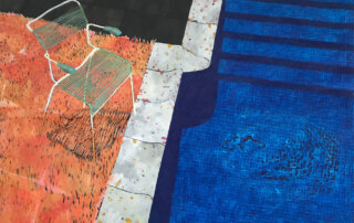 Muriel Tauber, Sprudel und Stuhl, 2021, Öl und Tempera auf Leinwand, 160 x 125 cm