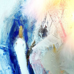 Claudia Damm, Mensch (Detail), 2000 - 2021, Acryl und Öl auf Leinwand, Mixed Media 119 x 195 cm